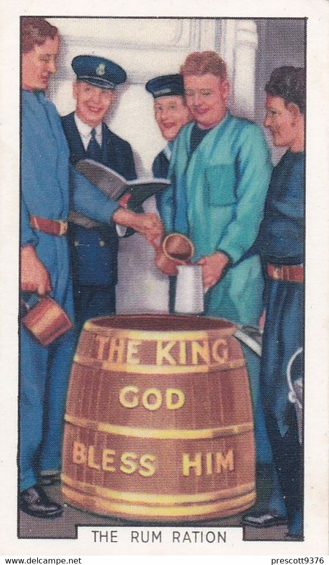 The Navy 1937 - 14 The Rum Ration  - Gallaher Cigarette Card - Original - Military - Gallaher