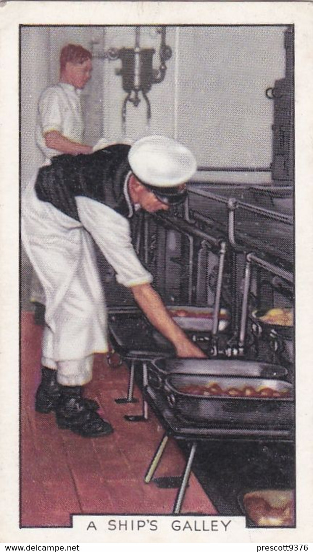 The Navy 1937 - 15 Ships Galley  - Gallaher Cigarette Card - Original - Military - Gallaher