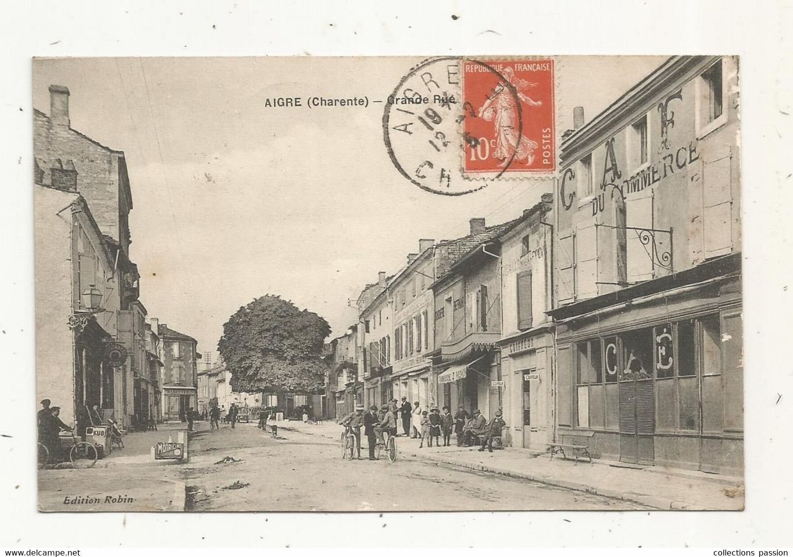 JC, Cp , 16 , AIGRE , Grande Rue, Voyagée 1915 - Other & Unclassified