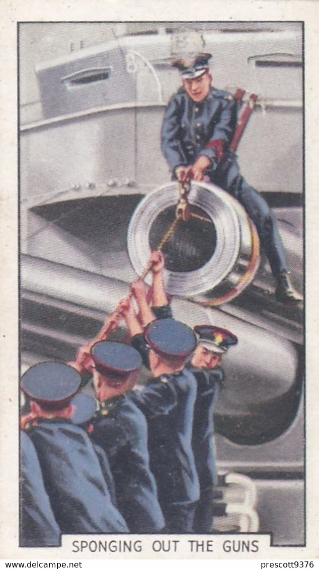 The Navy 1937 - 33 Sponging Out The Guns - Gallaher Cigarette Card - Original - Military - Gallaher