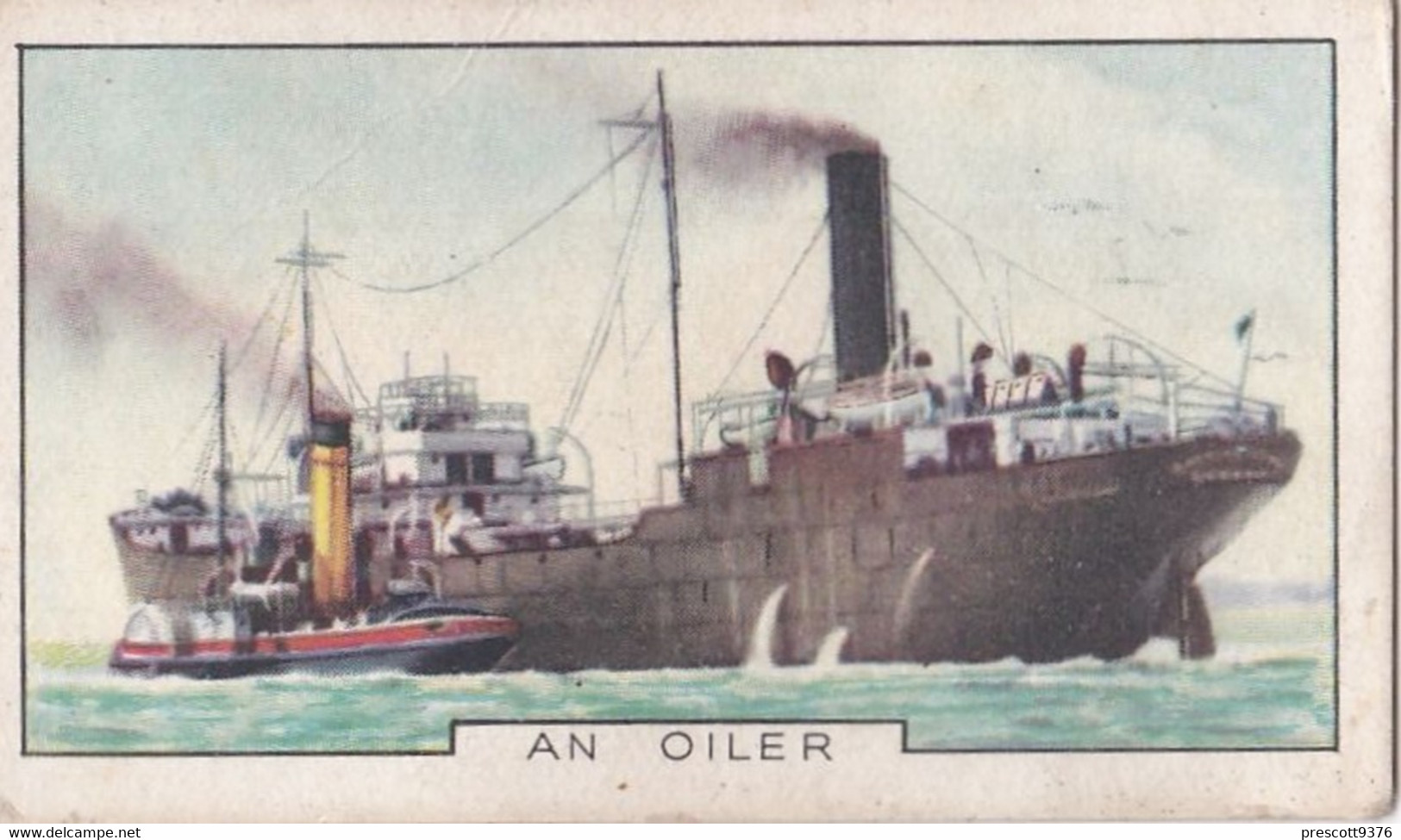 The Navy 1937 - 40 An Oiler, Royal Fleet Auxiliary - Gallaher Cigarette Card - Original - Military - Gallaher