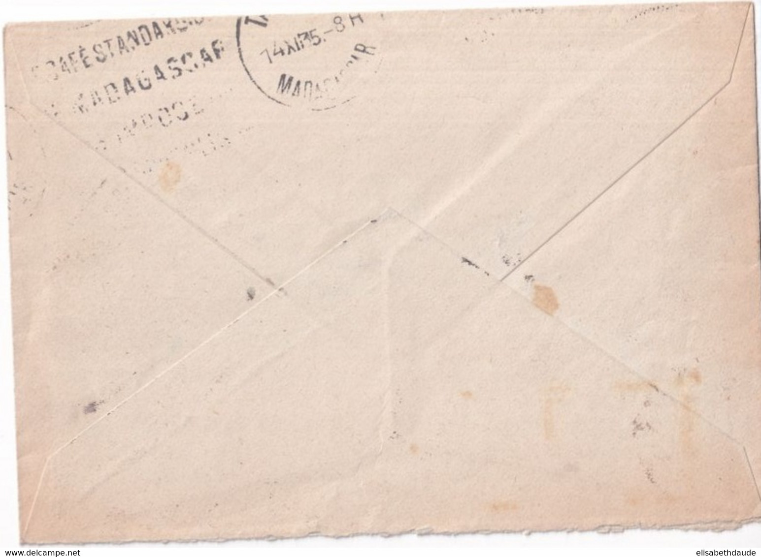 1935 - LEVANT - ENVELOPPE FM Du SECTEUR POSTAL 615 ! => TANANARIVE (MADAGASCAR) ! - Sellos Militares Desde 1900 (fuera De La Guerra)