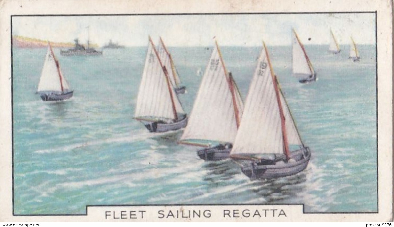 The Navy 1937 - 42 Fleet Sailing Regatta - Gallaher Cigarette Card - Original - Military - Gallaher