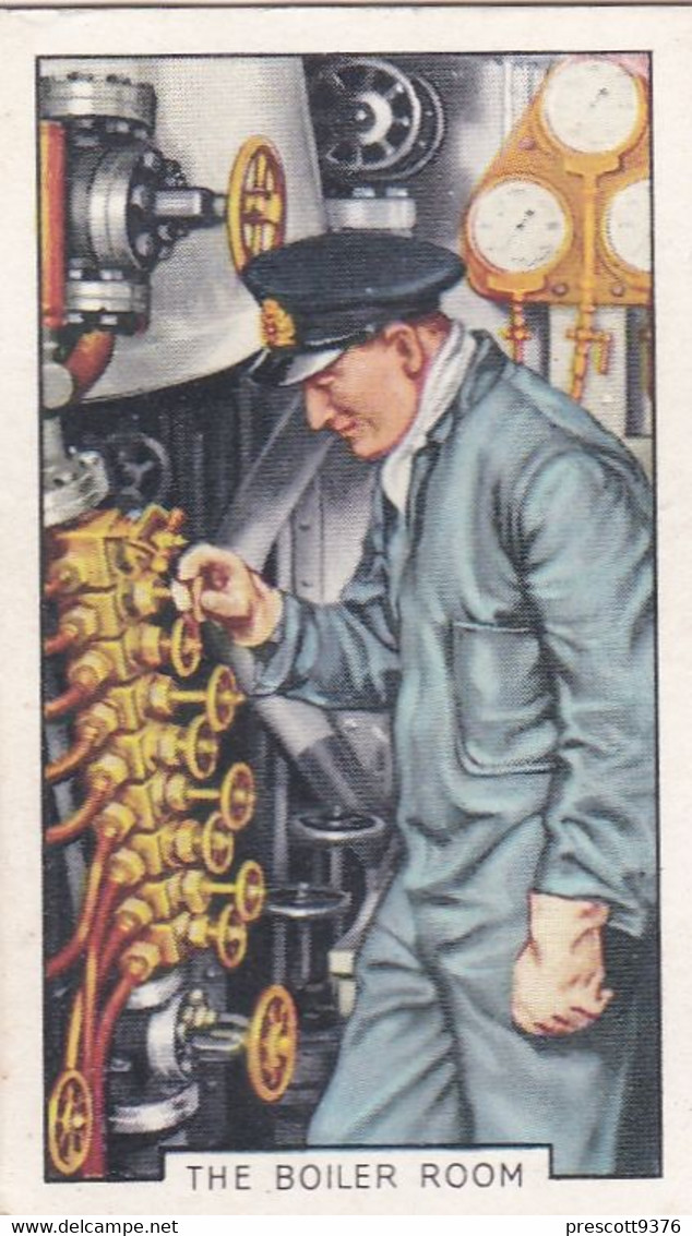 The Navy 1937 - 47 The Boiler Room  - Gallaher Cigarette Card - Original - Military - Gallaher