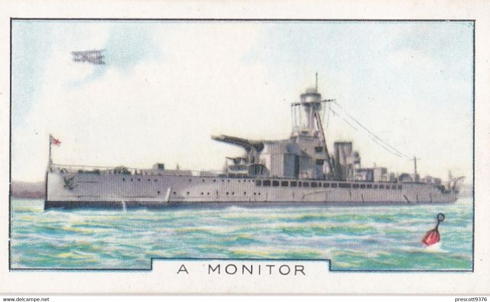 The Navy 1937 - 36 HMS Terror, Monitor Ship  - Gallaher Cigarette Card - Original - Military - Gallaher