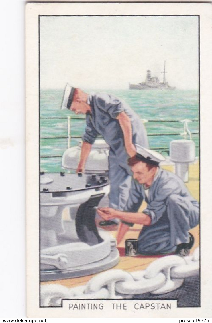 The Navy 1937 - 45 Painting The Capstan  - Gallaher Cigarette Card - Original - Military - Gallaher