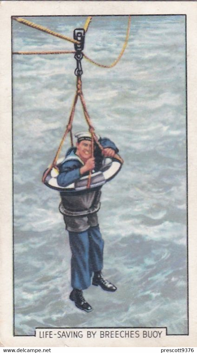 The Navy 1937 - 21 Breeches Buoy - Gallaher Cigarette Card - Original - Military - Gallaher