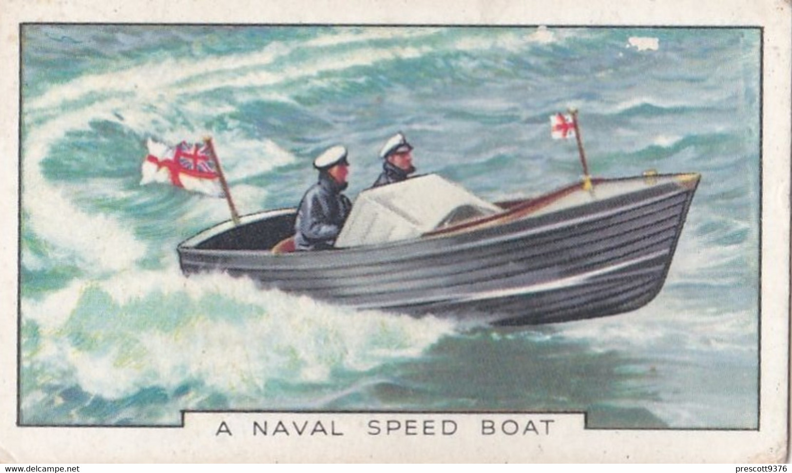 The Navy 1937 - 30 Naval Speed Boat - Gallaher Cigarette Card - Original - Military - Gallaher