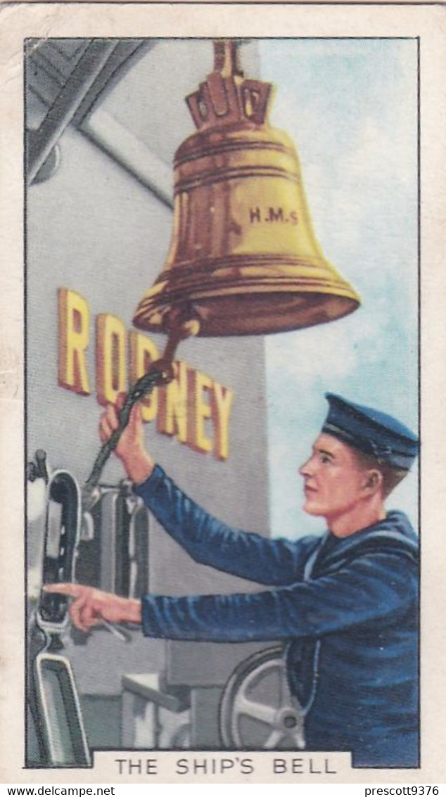 The Navy 1937 - 29 Ships Bell, HMS Rodney  - Gallaher Cigarette Card - Original - Military - Gallaher