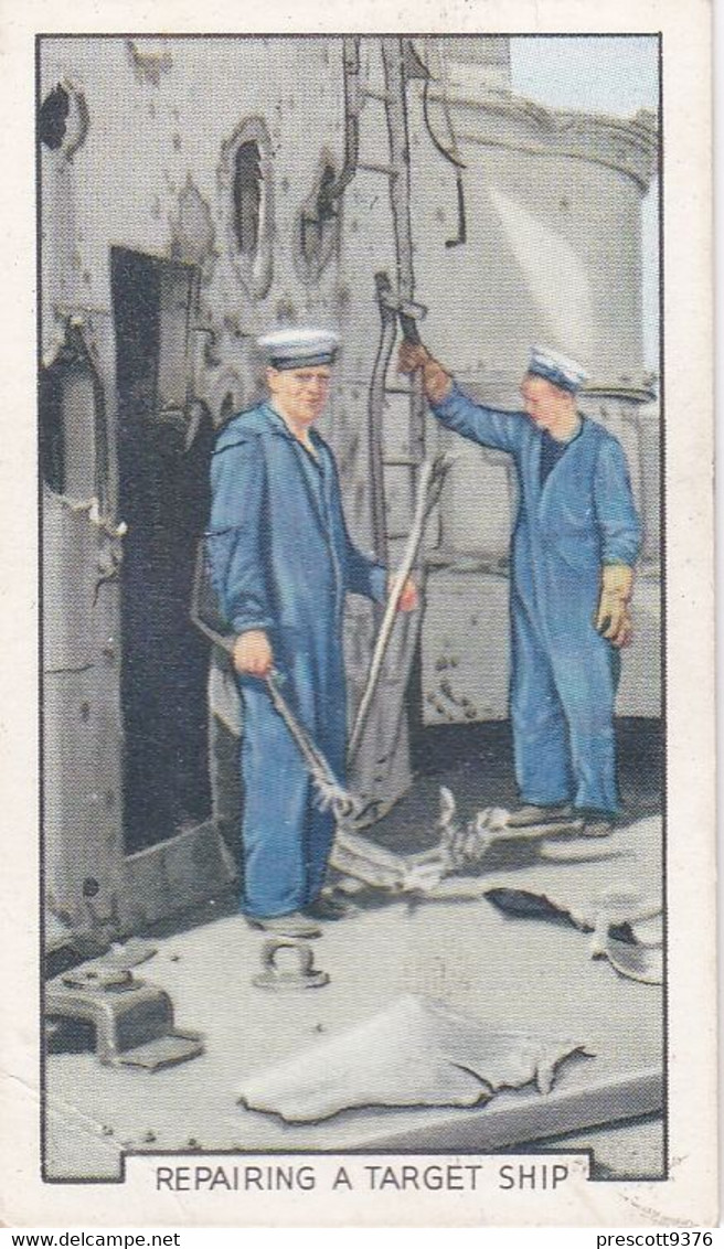 The Navy 1937 - 28 Repairing A Target Ship - Gallaher Cigarette Card - Original - Military - Gallaher