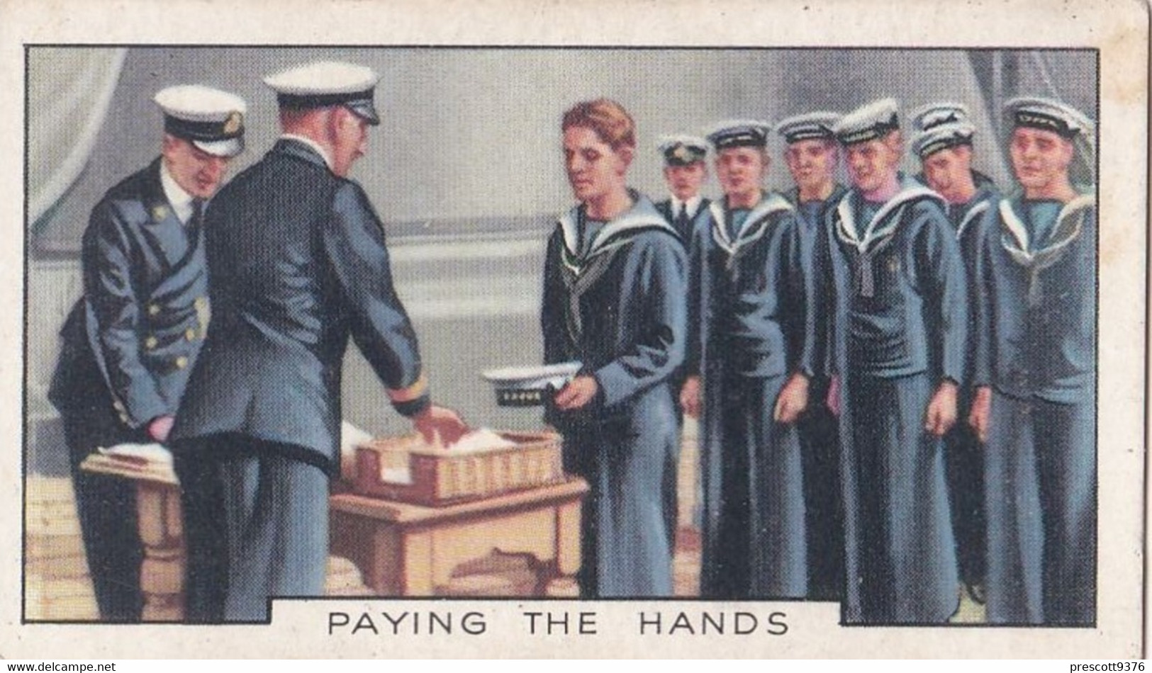 The Navy 1937 - 37 Paying The Hands  - Gallaher Cigarette Card - Original - Military - Gallaher