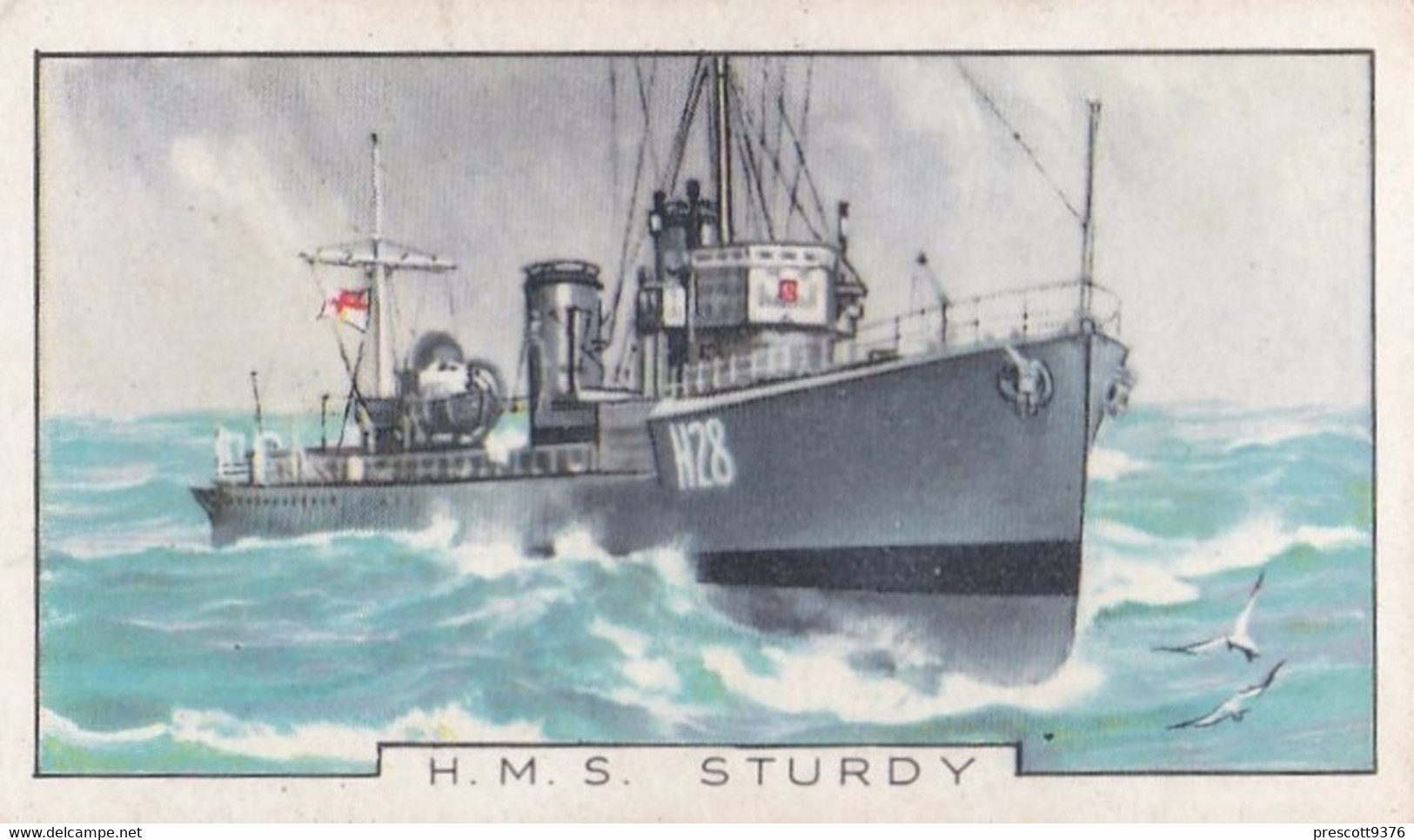 The Navy 1937 - 24 Destroyer, HMS Sturdy  - Gallaher Cigarette Card - Original - Military - Gallaher