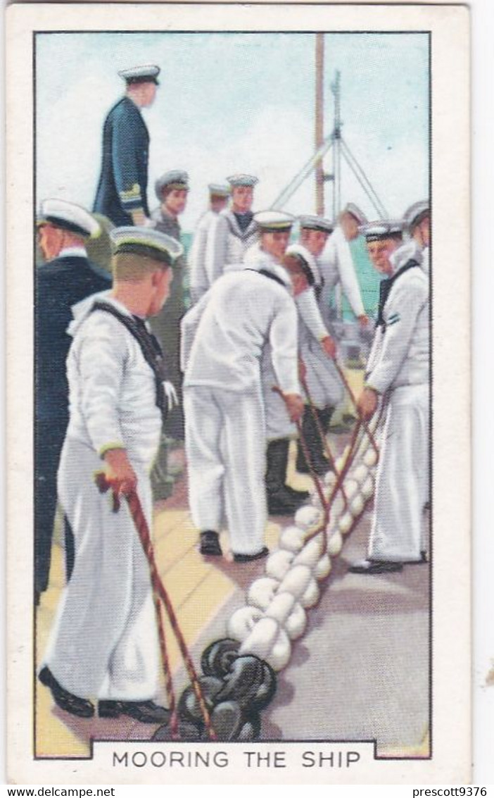 The Navy 1937 - 25 Mooring The Ship - Gallaher Cigarette Card - Original - Military - Gallaher