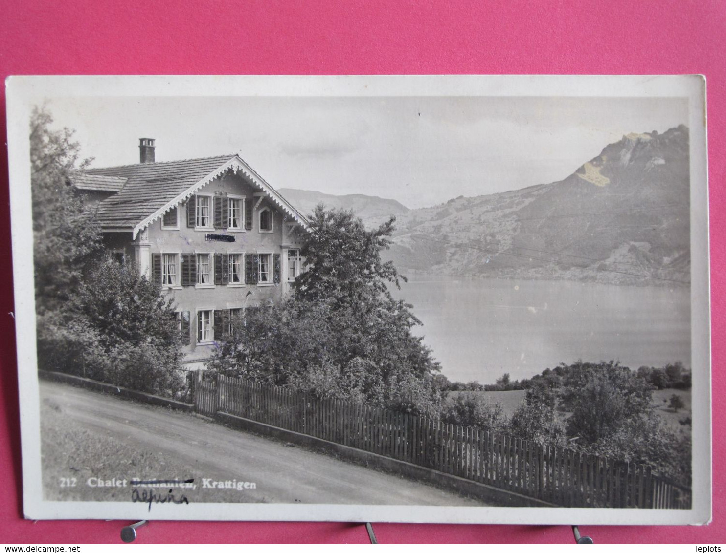 Visuel Très Peu Courant - Suisse - Krattigen - Chalet Bethanien (rayé Et Alpina Rajouté) - R/verso - Krattigen