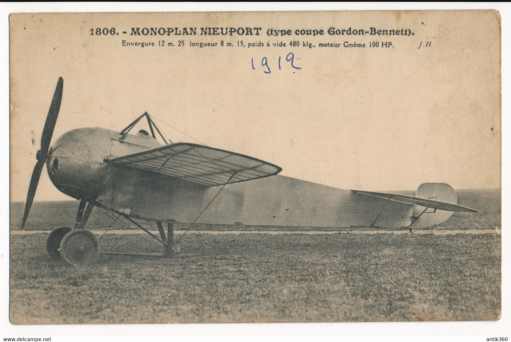 CPA Aviation Avion Monoplan Nieuport Type Coupe Gordon Bennett - ....-1914: Précurseurs