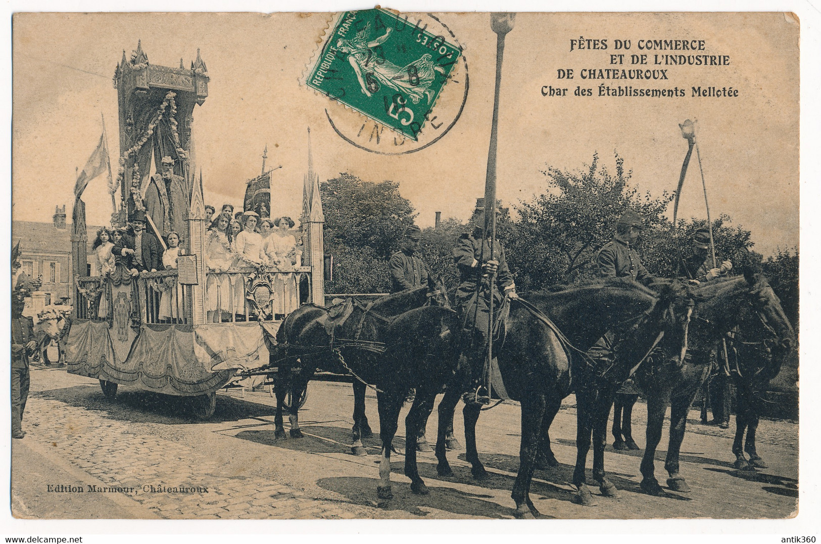 CPA 36 CHATEAUROUX Carte Rare Fêtes Du Commerce Et De L'Industrie Char Des Etablissements Mellotée - Chateauroux