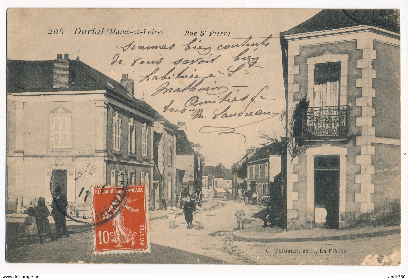 CPA 49 DURTAL Carte Rare Rue Saint Pierre - Durtal
