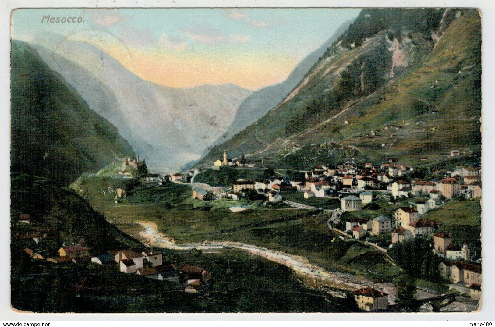 MESOCCO     PANORAMA  1914   2 SCAN  (VIAGGIATA) - Mesocco