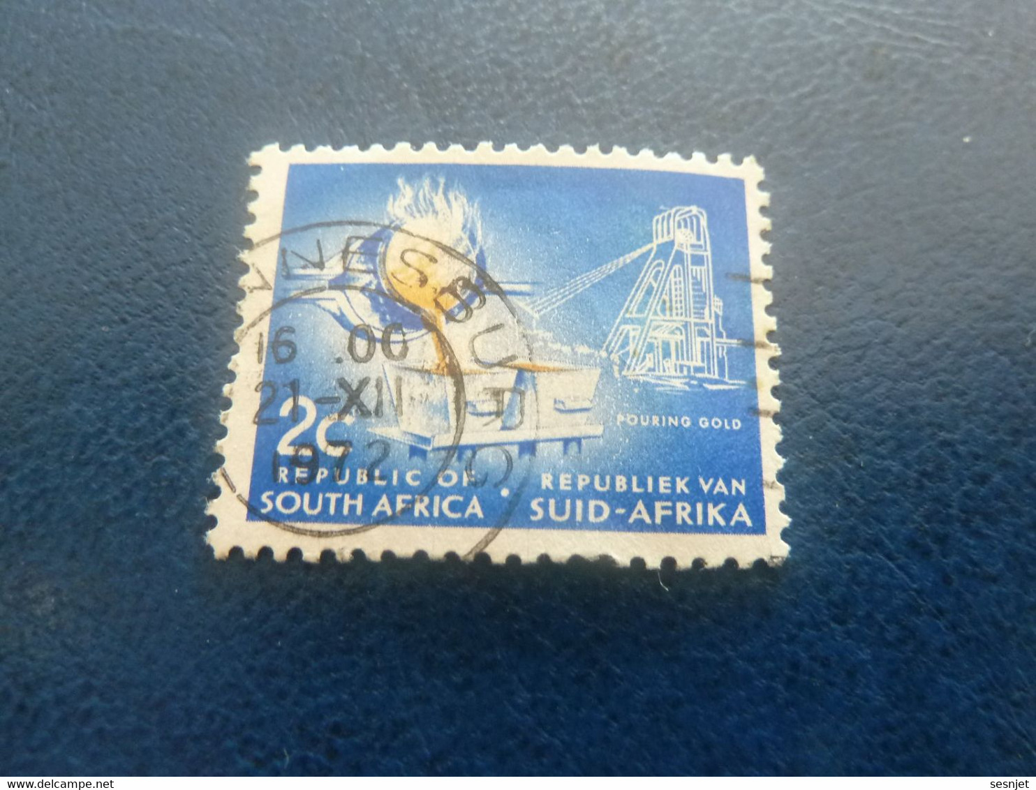 Républic Of South Africa - Pouring Gold - 2c. - Bleu Et Jaune - Oblitéré - Année 1972 - - Gebraucht