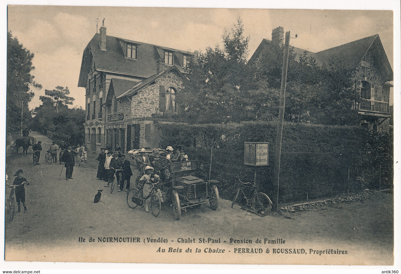 CPA 85 Ile De NOIRMOUTIER Chalet Saint Paul Pension De Famille Au Bois De La Chaize Perraud & Roussaud Propriétaires - Noirmoutier