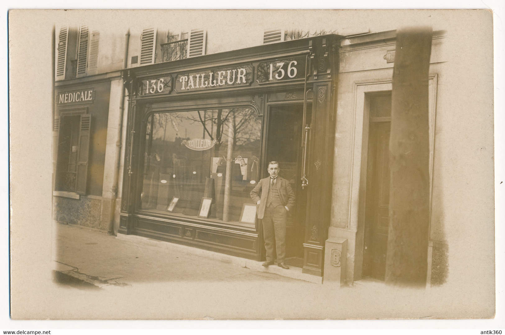 CPA 92 BOULOGNE BILLANCOURT Carte Rare Carte-photo Boutique Du Tailleur Au N°136 De L'Avenue Edouard Vaillant - Boulogne Billancourt