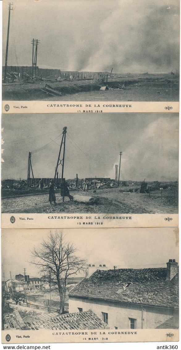 CPA 93 LA COURNEUVE Lot De 6 Cartes Catastrophe De La Courneuve 15 Mars 1918 - La Courneuve