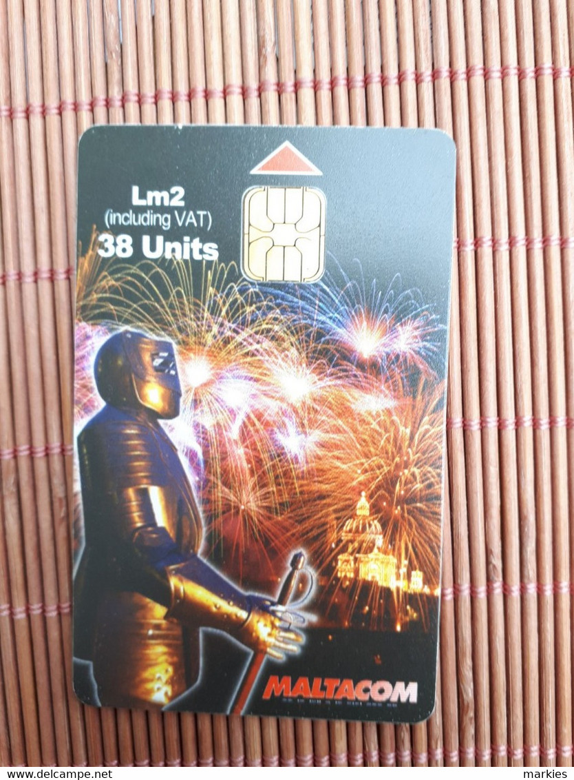 Fireworks  Phonecard Malta 38 Units Used Rare - Isle Of Man