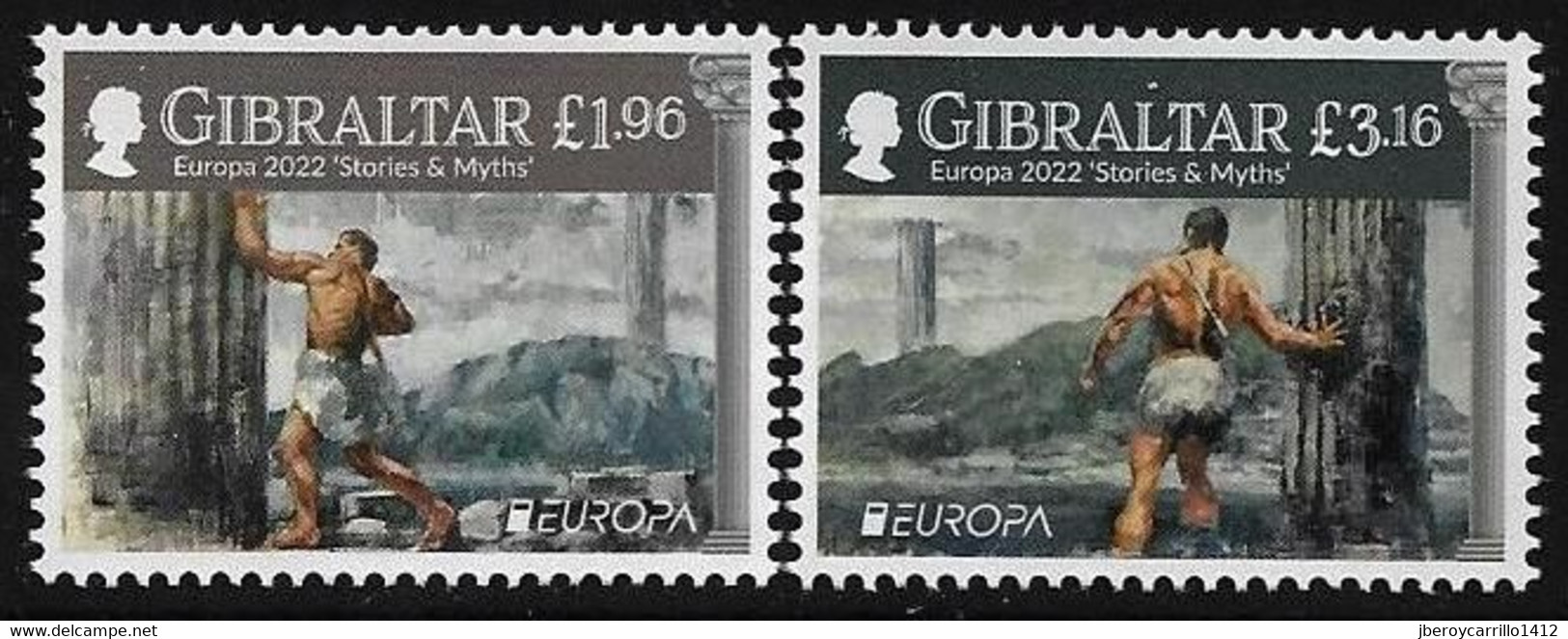 GIBRALTAR - EUROPA 2022 -"HISTORIAS Y MITOS".- SERIE  De 2 V. - N - 2022