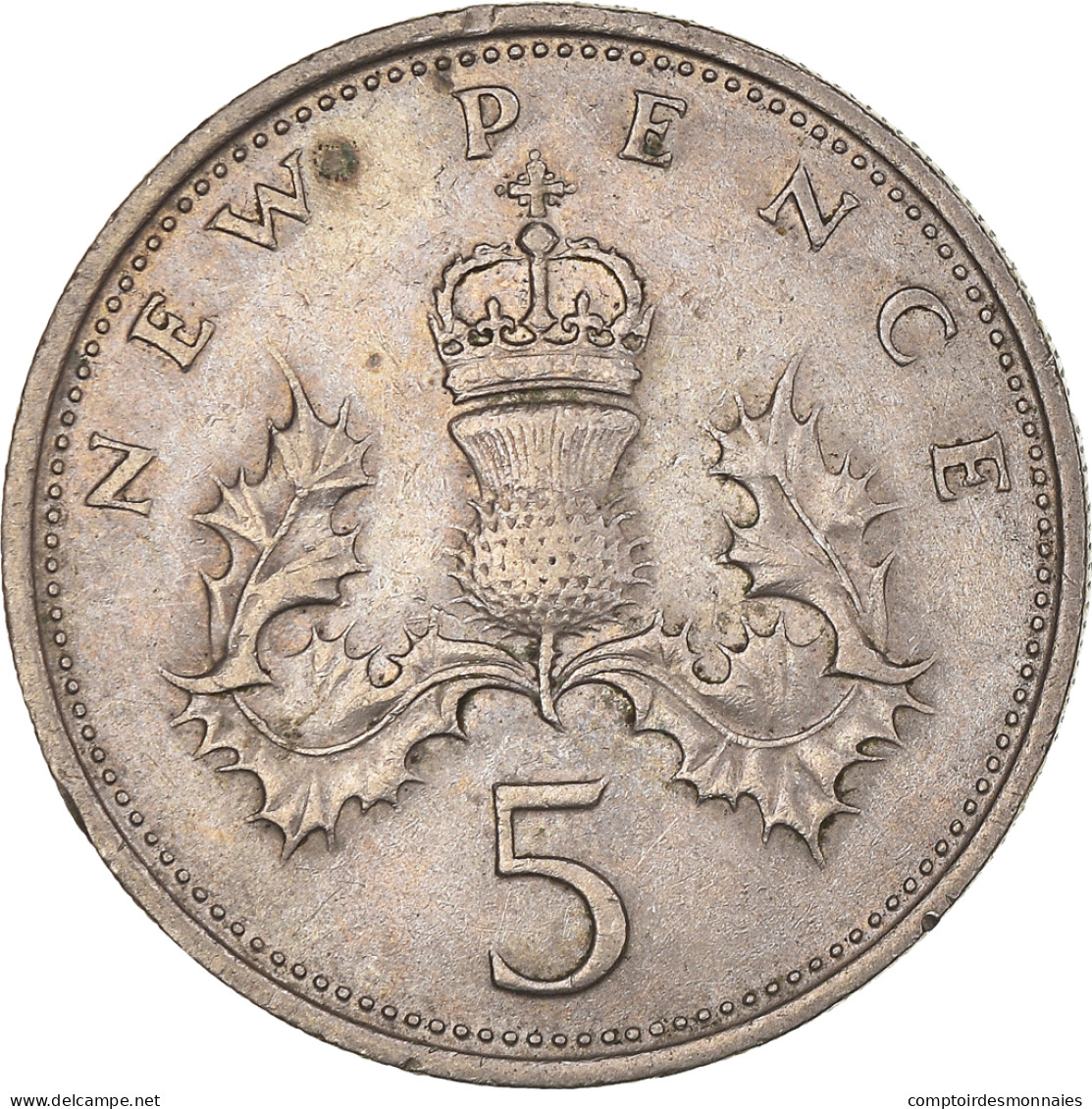 Monnaie, Grande-Bretagne, Elizabeth II, 5 New Pence, 1970, TTB+, Cupro-nickel - 5 Pence & 5 New Pence