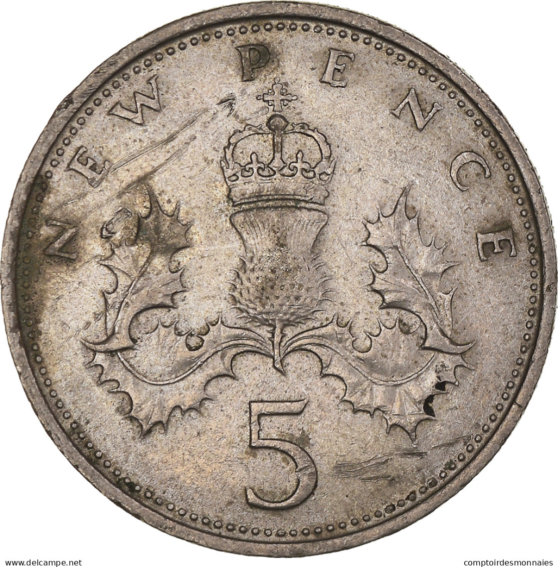 Monnaie, Grande-Bretagne, Elizabeth II, 5 New Pence, 1971, TTB, Cupro-nickel - 5 Pence & 5 New Pence