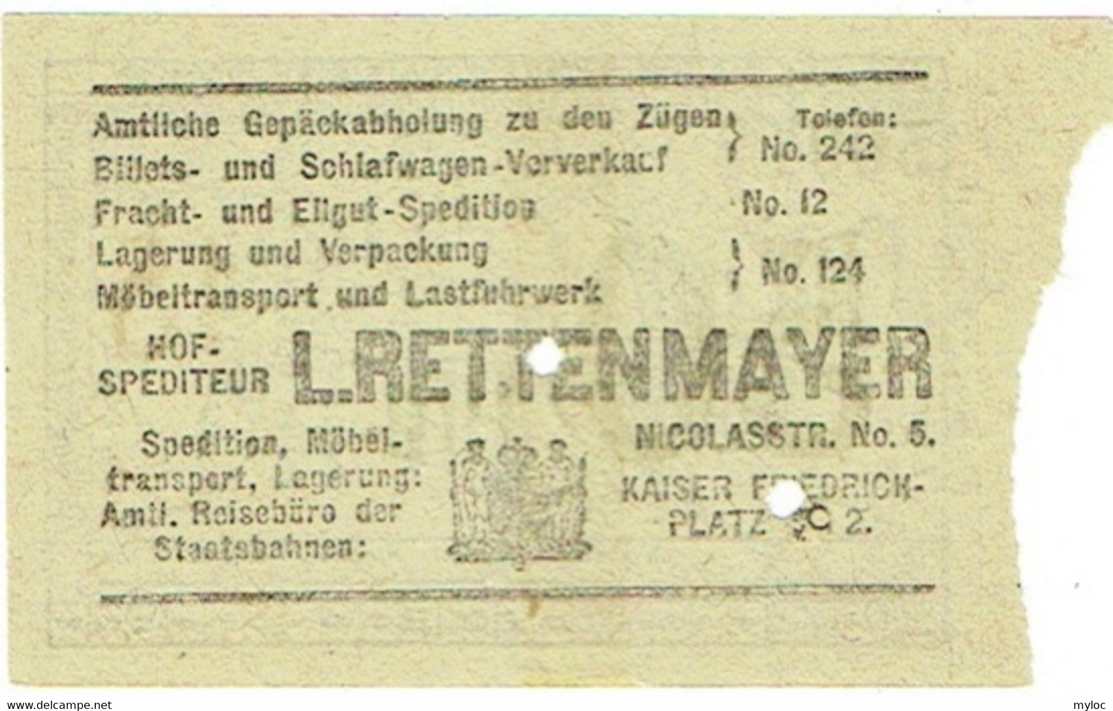 Ancien Billet/Ticket. Train. Wiesbadener Strassenbahnnen. 50 Pfg. - Europe