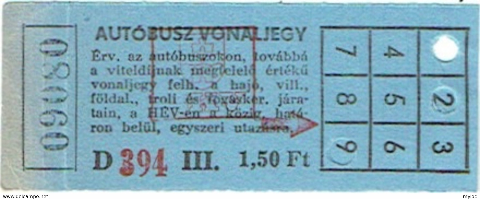 Ancien Billet/Ticket. Hungary/Hongrie. Autobus. Autobusz Vonaljegy. - Europe