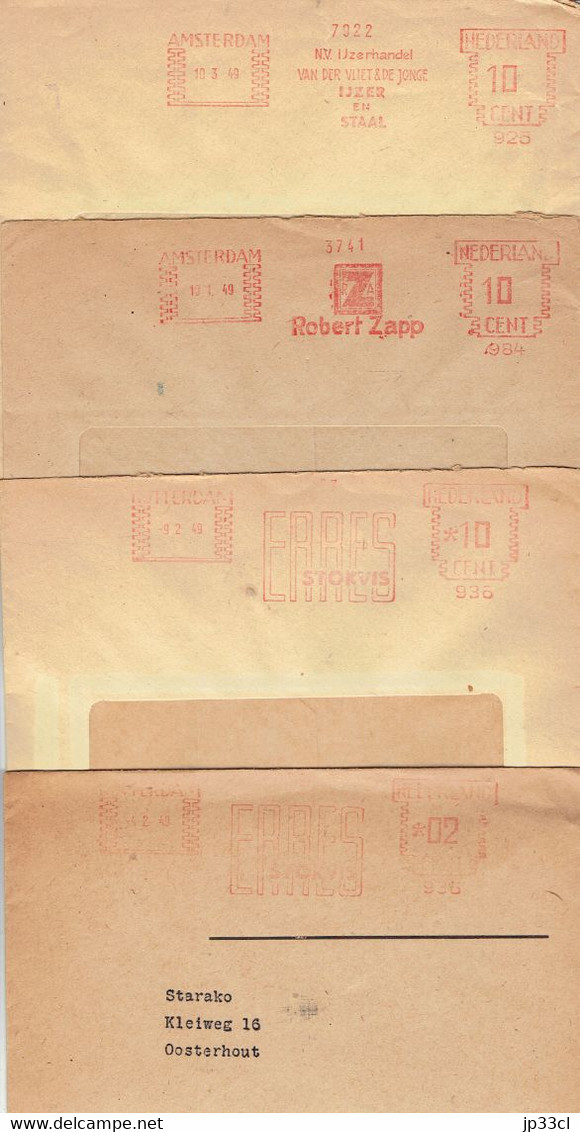 25 Omslagen + 1 Fragment Met Roodfrankering EMA (alle Dateren Van 1949 + 1 Van 1960)) - Frankeermachines (EMA)