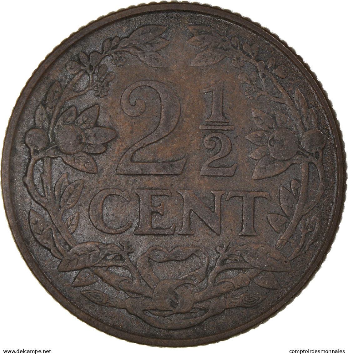 Monnaie, Pays-Bas, Wilhelmina I, 2-1/2 Cent, 1929, TTB+, Bronze, KM:150 - 2.5 Centavos