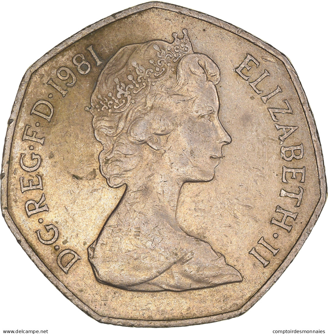Monnaie, Grande-Bretagne, Elizabeth II, 50 New Pence, 1981, TTB, Cupro-nickel - 50 Pence