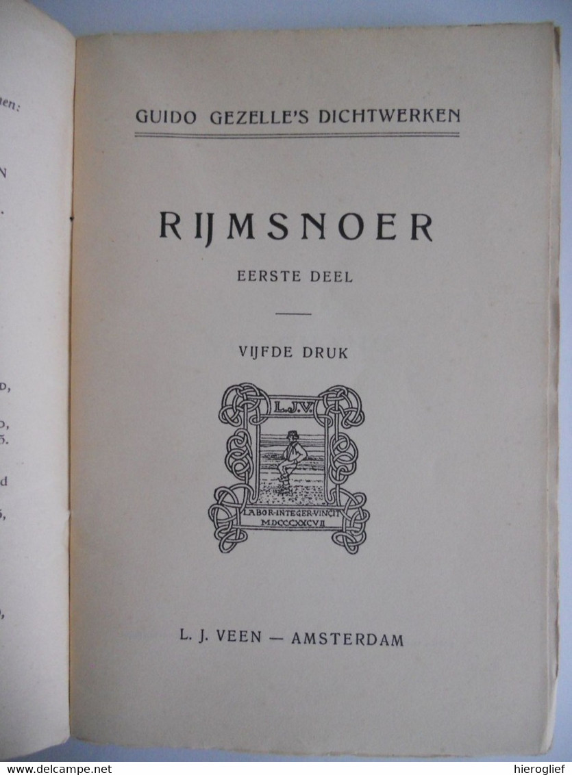 GUIDO GEZELLE 's DICHTWERKEN - RIJMSNOER - 2 Delen 1930 Brugge Roeselare Kortrijk - Dichtung