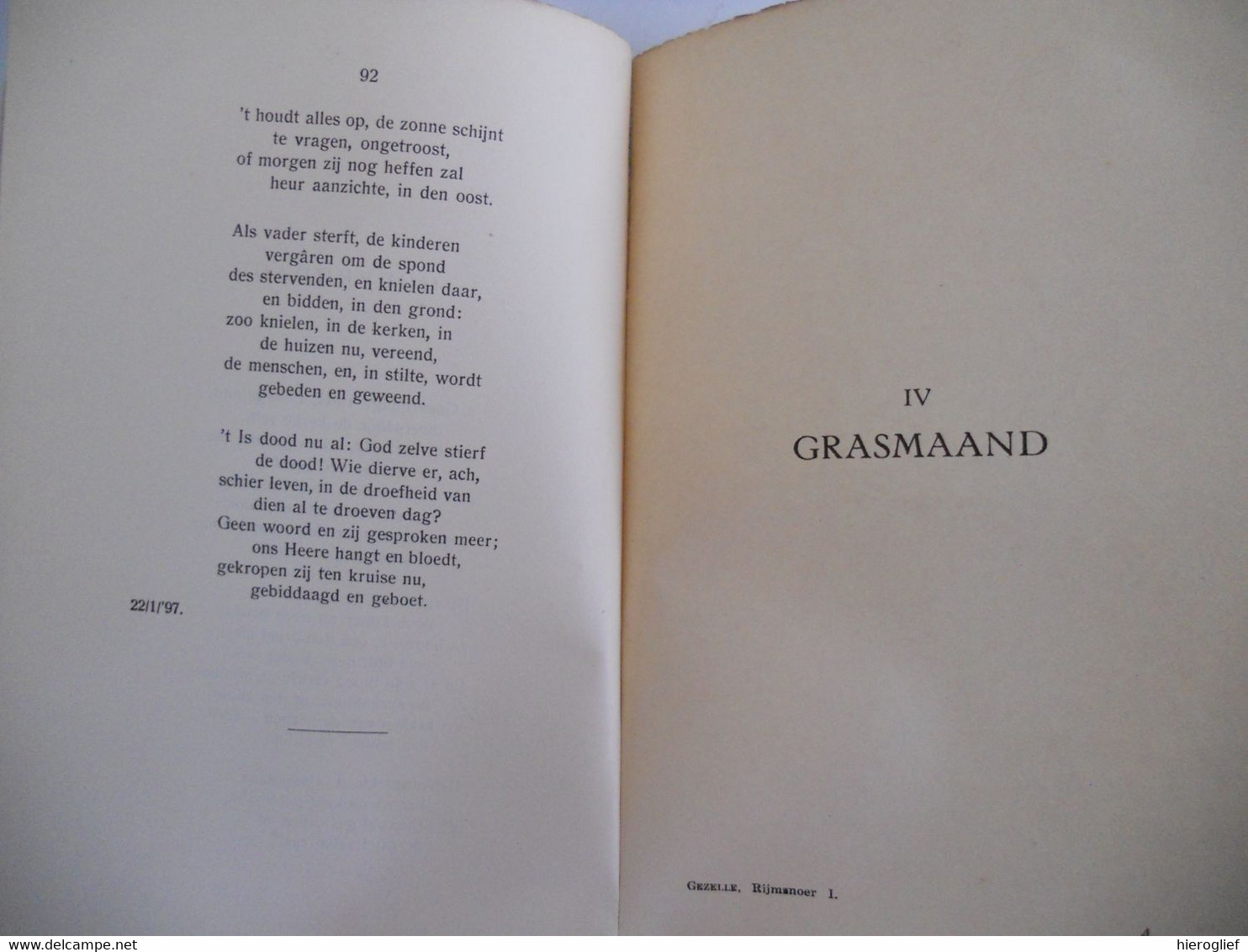 GUIDO GEZELLE 's DICHTWERKEN - RIJMSNOER - 2 Delen 1930 Brugge Roeselare Kortrijk - Poetry