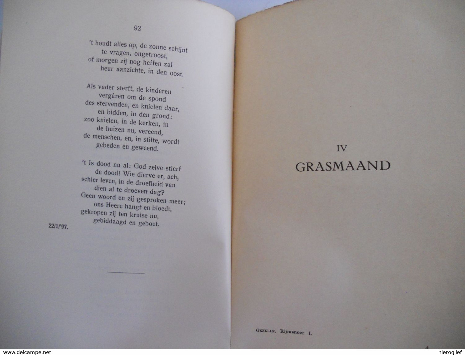 GUIDO GEZELLE 's DICHTWERKEN - RIJMSNOER - 2 Delen 1930 Brugge Roeselare Kortrijk - Poesia