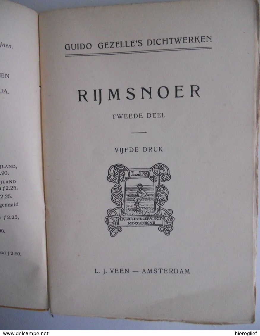 GUIDO GEZELLE 's DICHTWERKEN - RIJMSNOER - 2 delen 1930 brugge roeselare kortrijk