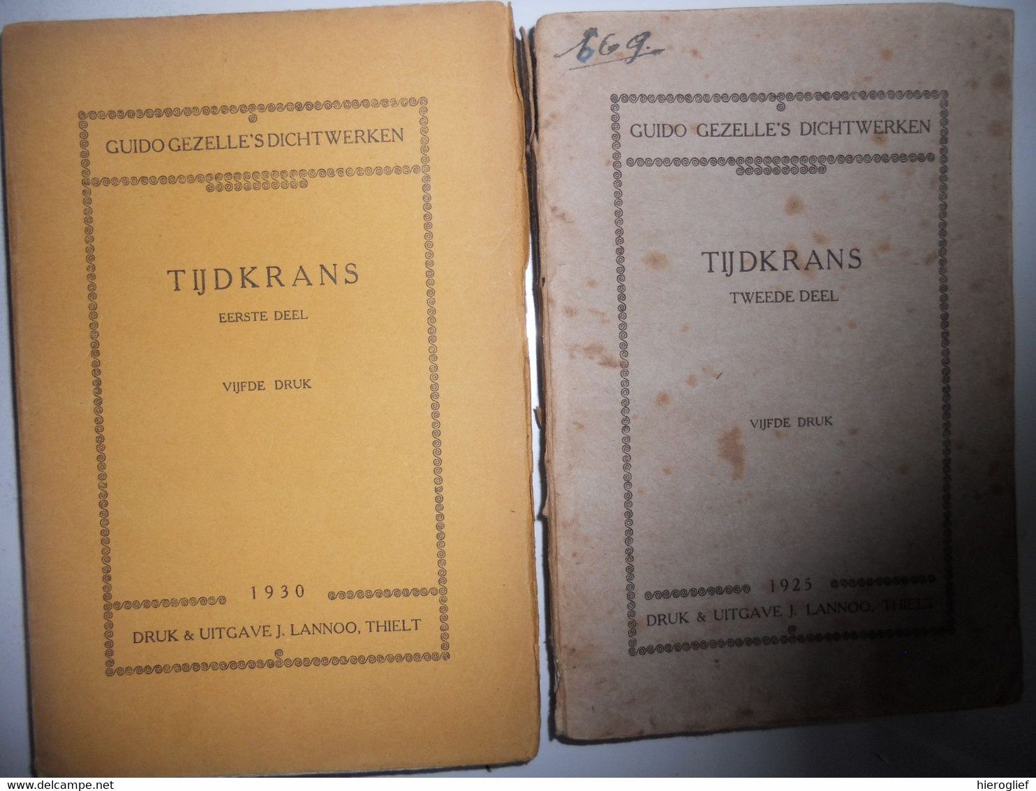 GUIDO GEZELLE 's DICHTWERKEN - RIJMSNOER - 2 delen 1930 brugge roeselare kortrijk