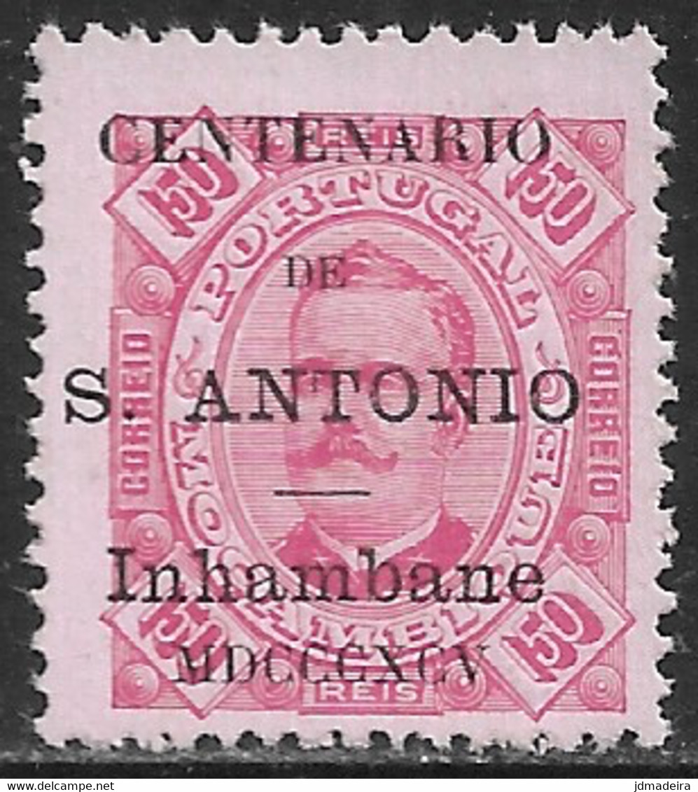 Inhambane – 1895 King Carlos Overprinted CENTENARIO STO ANTONIO 150 Réis Mint Stamp - Inhambane