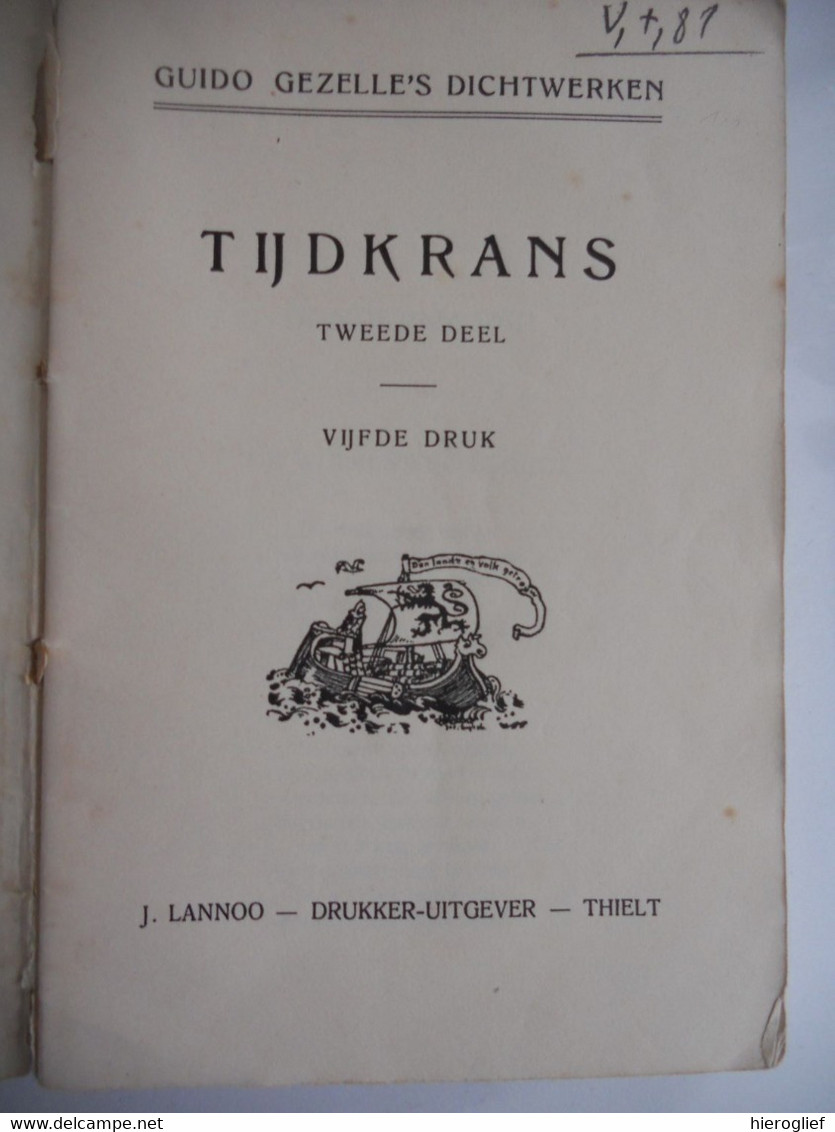 GUIDO GEZELLE 's DICHTWERKEN TIJDKRANS 2 delen 1925/30 brugge kortrijk roeselare