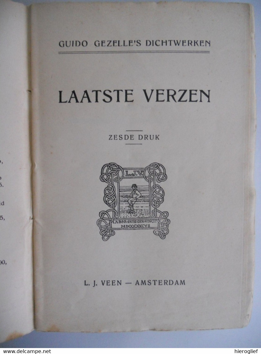 GUIDO GEZELLE 's DICHTWERKEN - LAATSTE VERZEN - 1930 Brugge Roeselare Kortrijk - Poesia