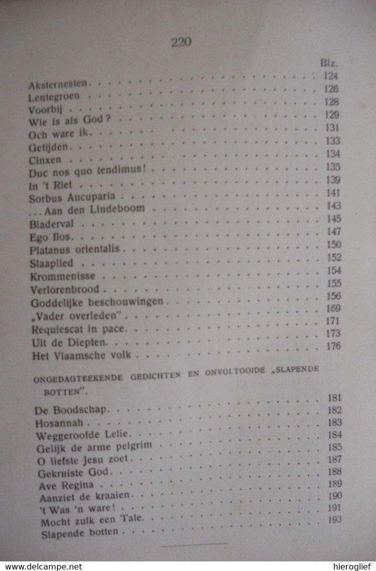 GUIDO GEZELLE 's DICHTWERKEN - LAATSTE VERZEN - 1930 Brugge Roeselare Kortrijk - Poesia