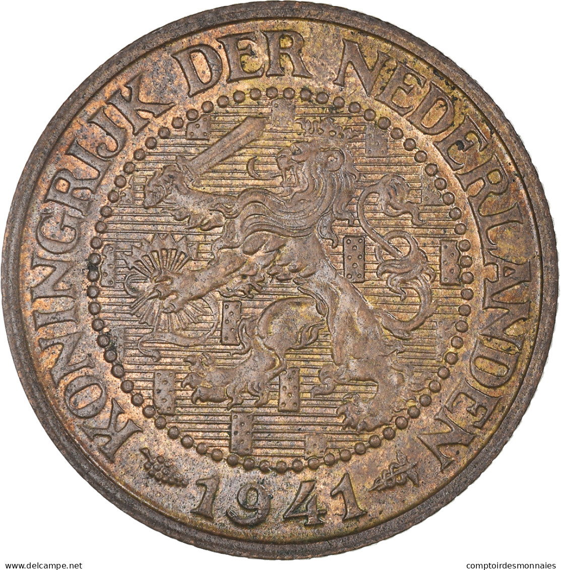 Monnaie, Pays-Bas, Wilhelmina I, 2-1/2 Cent, 1941, TTB+, Bronze, KM:150 - 2.5 Cent