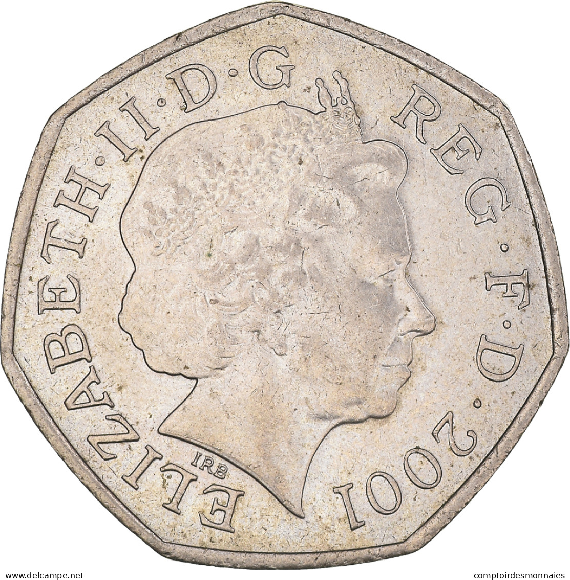 Monnaie, Grande-Bretagne, Elizabeth II, 50 Pence, 2001, TTB+, Cupro-nickel - 50 Pence