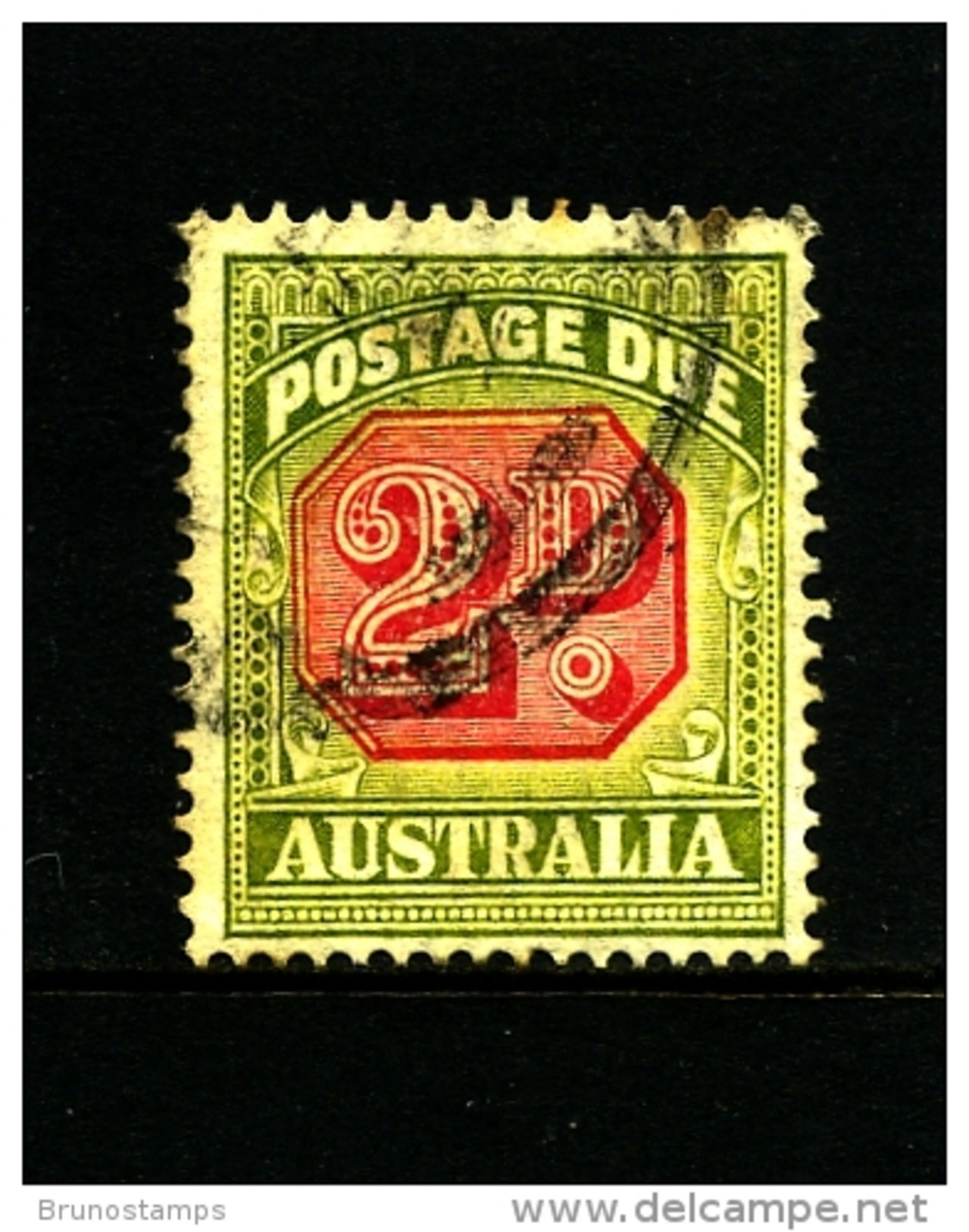 AUSTRALIA - 1938  POSTAGE   DUES  2d  CofA  WMK  PERF. 14 1/2x14  FINE USED  SG D114 - Strafport