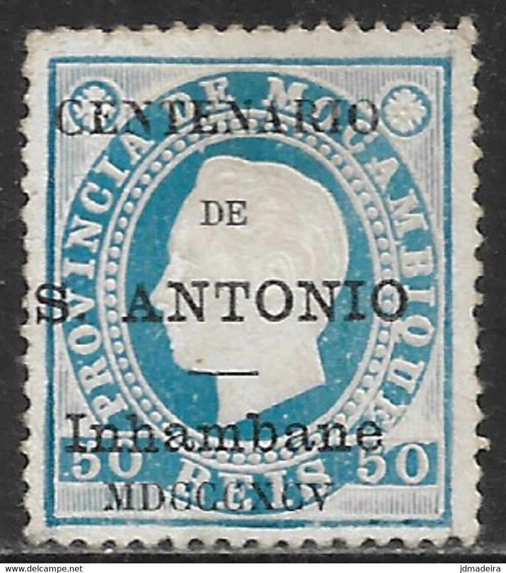 Inhambane – 1895 King Luiz Overprinted CENTENARIO STO ANTONIO 50 Réis Mint Stamp - Inhambane