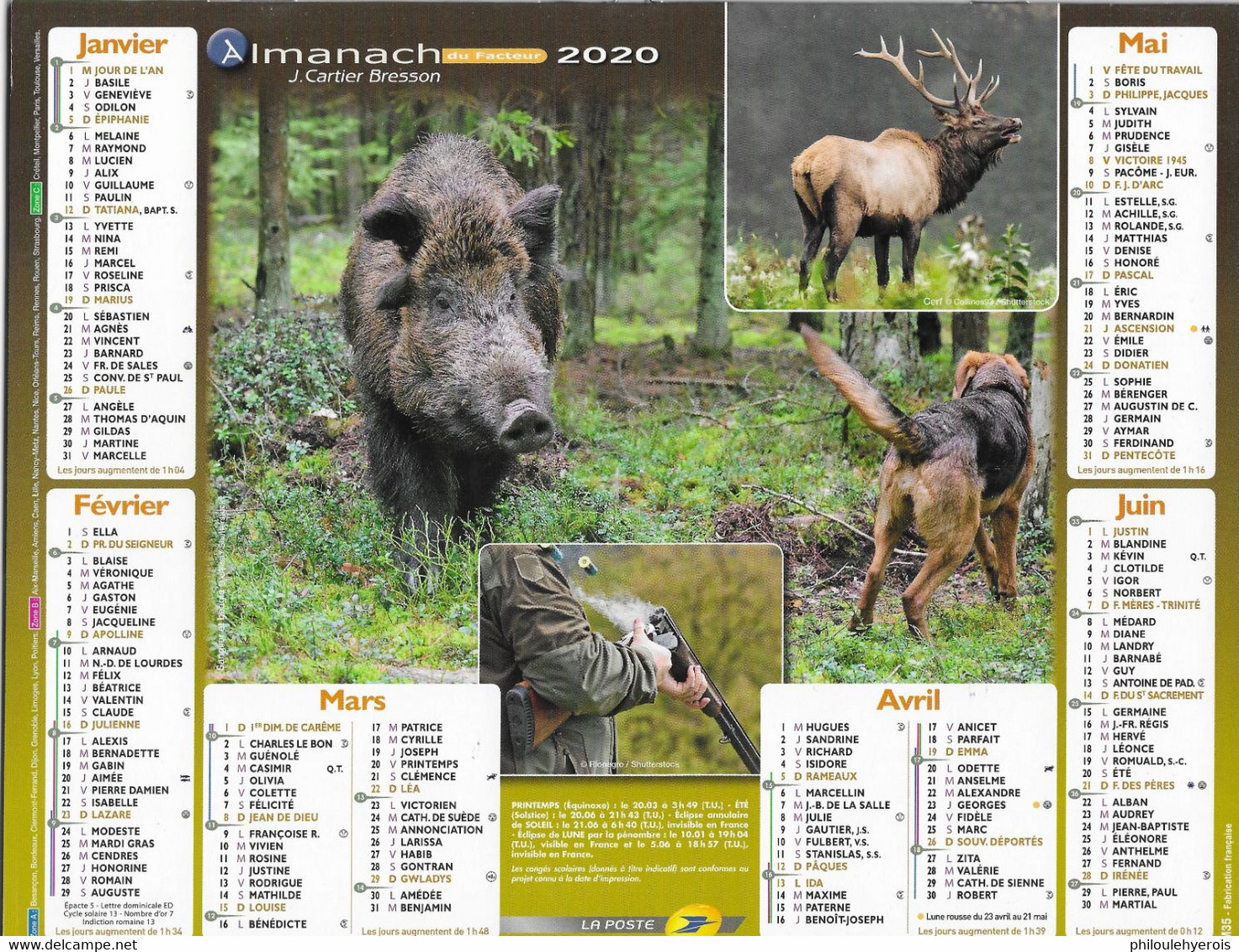 CALENDRIER 2020 CHASSE - Tamaño Grande : 2001-...