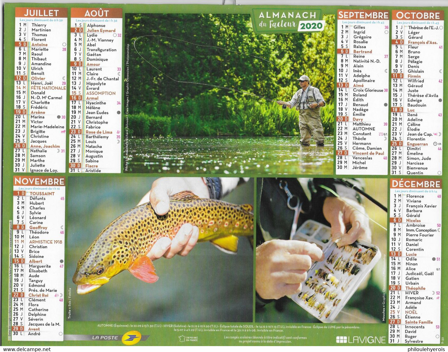 CALENDRIER 2020 CHASSE Et PECHE - Tamaño Grande : 2001-...